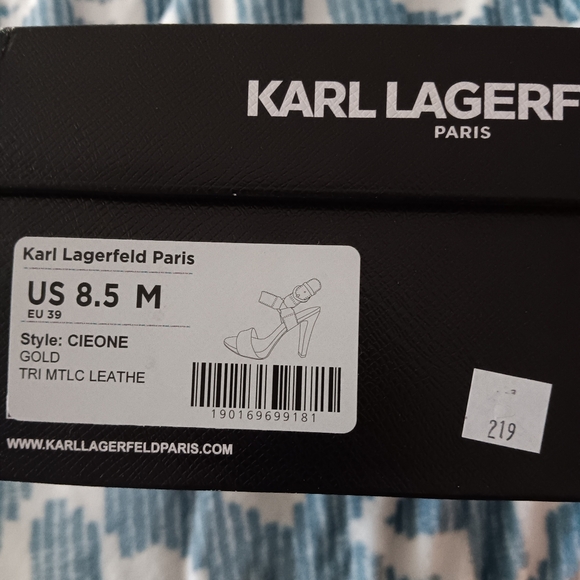 Karl Lagerfeld Gold high heels sandals size 8.5 - Picture 6 of 7